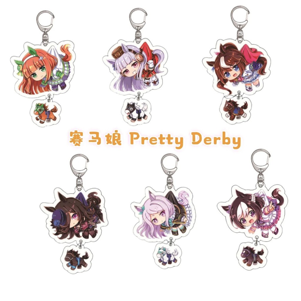 พวงกุญแจอนิเมะ Uma Musume Pretty Derby mica Agnes Tachyon Mejiro McQueen Narita Taishin 6 ซม.อุปกรณ์