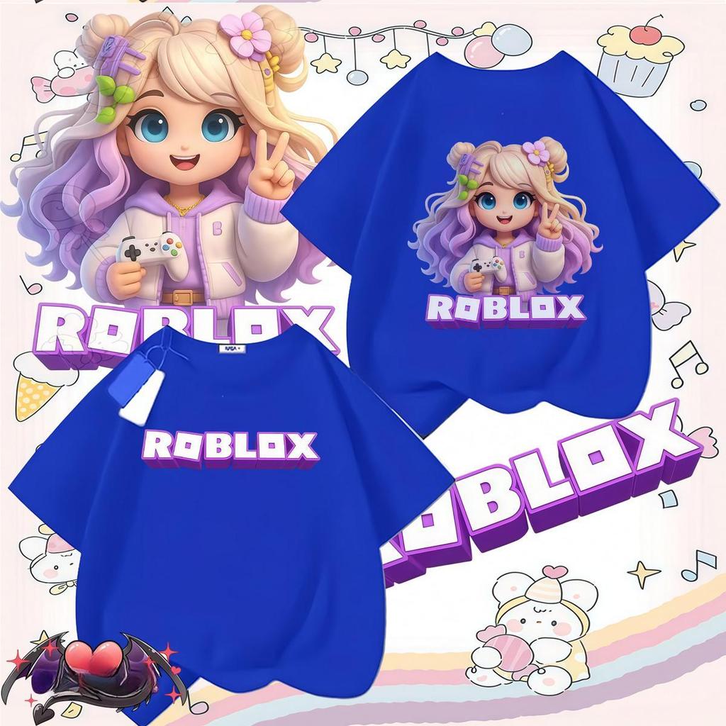 [COD]เสื้อยืดพิมพ์ลายใหม่ ROBLOX สำหรับเด็กผู้หญิง แฟชั่นปี 2026 แท้ ระบายอากาศได้ดี เสื้อเด็ก มีหลายสีให้เลือก เสื้อผ้า ราคา ถูกที่สุด ดีลบีเคเค แกลเลอรีภาพที่ 7