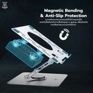 ์ีNubwo NX-F6 ARCTIX แท่นวางแล็ปท็อป RGB Gaming Cooler Pad รองรับแล็ปท็อปตั้งแต่ขนาด 10–17 นิ้ว ใช้งานง่าย น้ำหนักเบา