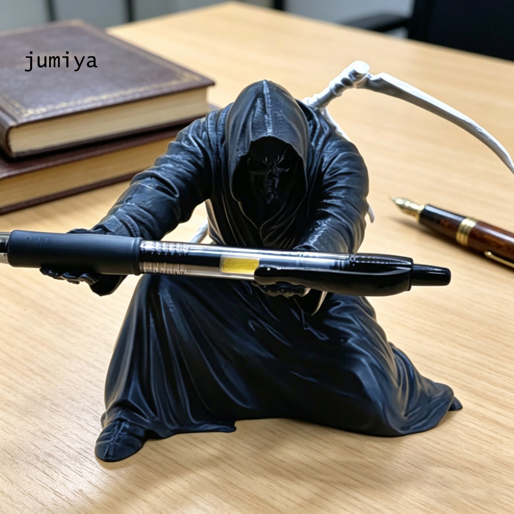 3d พิมพ์ผู้ถือปากกา Grim Reaper ผู้ถือปากกาเสื้อคลุมสีดําโครงกระดูก 3d พิมพ์ Gothic ดินสอ Stand Cool โต๊ะ Organizer สําหรับนักเรียนผู้ใหญ่อุปกรณ์สํานักงาน