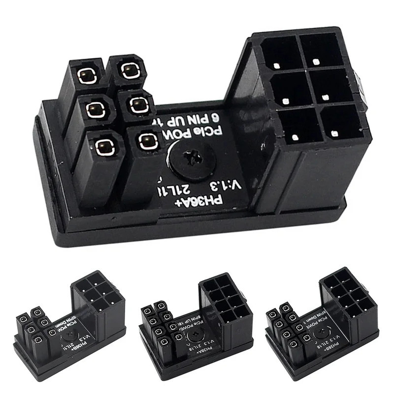 บอร์ดอะแดปเตอร์ไฟ 6 พิน GPU Power Board 180 องศามุม GPU Power Connector สําหรับ PC คอมพิวเตอร์กราฟิก