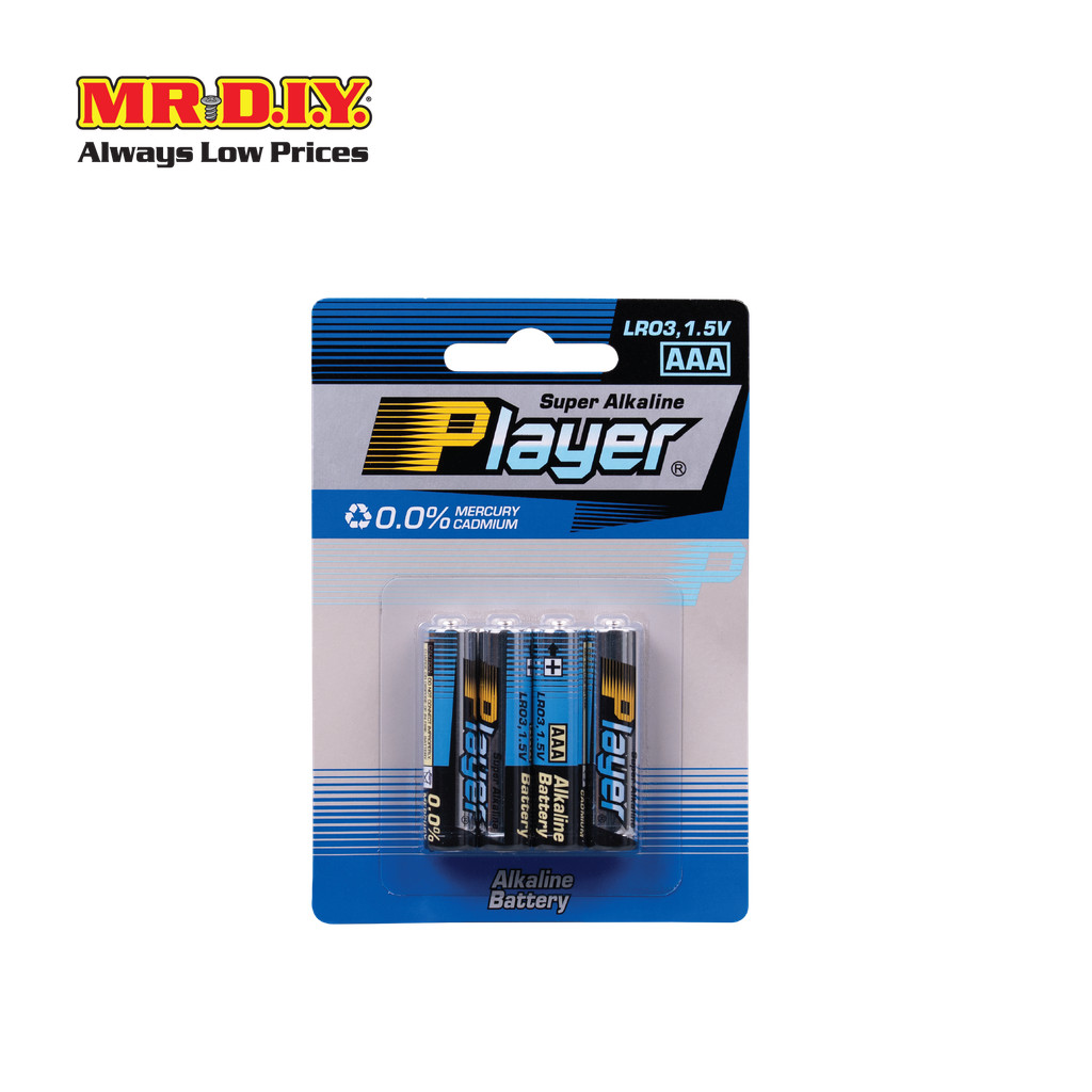 PLAYER ถ่านอัลคาไลน์ AAA LR03 1.5 V (4 ก้อน/แพ็ก)_9020174