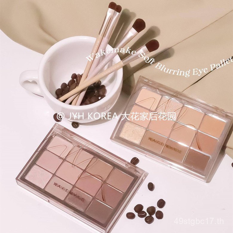 สีใหม่▲Korea Korea wakemake12 Color Eyeshadow Palette All-Match Earth Color White Soak Water Free Br