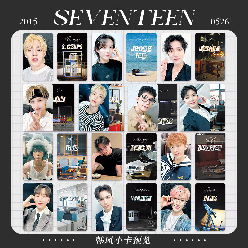 SEVENTEEN โฟโต้การ์ดสไตล์เกาหลี Xu Minghao Quan Yuan Woo Kim Min Kyu Yoon Jing Han Wen Junhui สินค้า