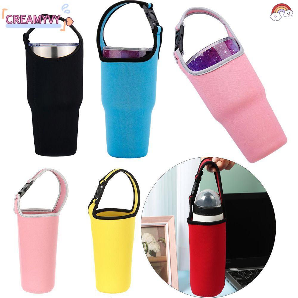 CREAMYVY 30oz เครื่องดื่มกระเป๋า Tumbler เป็นมิตรกับสิ่งแวดล้อมถ้วยกระเป๋า Carrier แบบพกพาผู้ถือแก้ว
