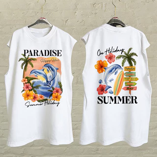 Sea.Tee แขนกุด Oversize ผ้าคอตตอน 100% "SANDINES" เสื้อกีฬา แฟชั่น สบายนุ่ม ไซส์ S-3XL