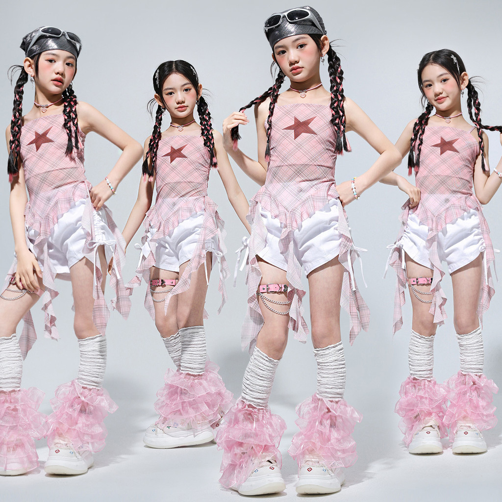 พร้อมส่ง ชุดเต้นรำแจ๊ส / เด็กผู้หญิงคนใหม่เต้นโชว์เสื้อผ้าเด็ก / Jazz ฮิปฮอปชุดออกกำลังกาย