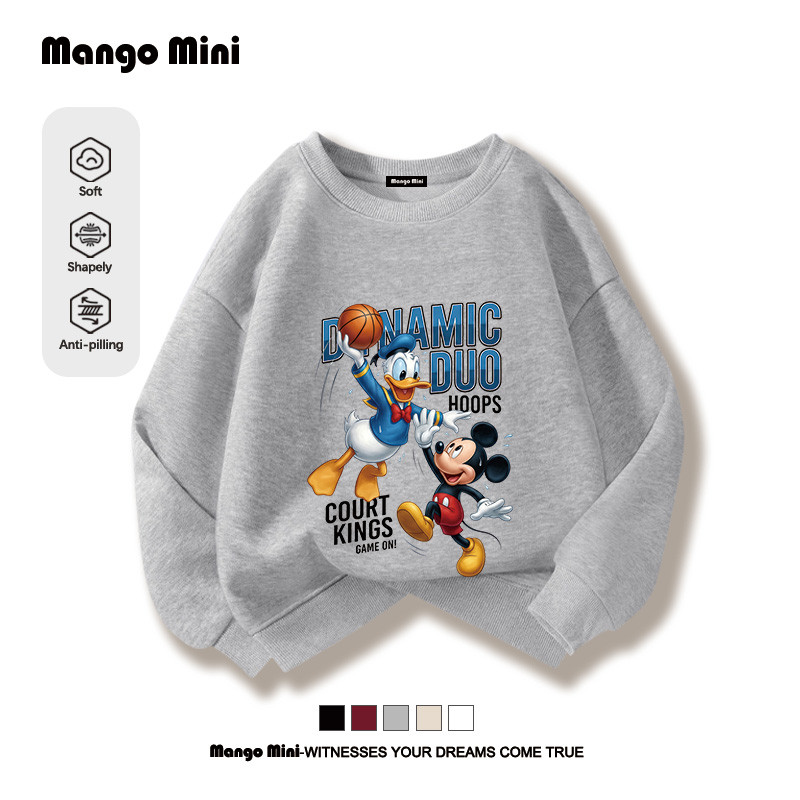 เสื้อแขนยาวเด็ก Mickey Mouse Basketball เสื้อยืดแขนยาวเด็กแฟชั่น เนื้อผ้านุ่ม ลำลอง (ส่งเร็ว จัดส่งจากไทย)