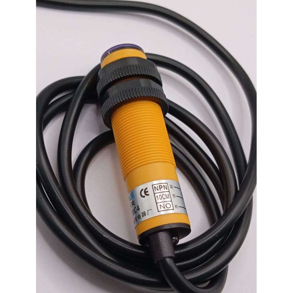 E3F-DS10C4 เซนเซอร์สวิตช์โฟโต้อิเล็กทริกแบบกระจายแสงอินฟราเรด Normally Open (NO)