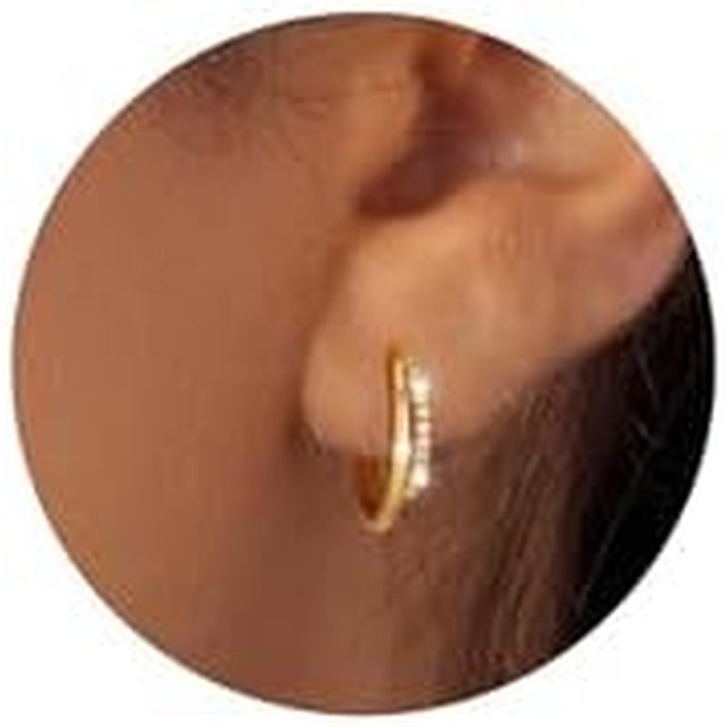 Chunky Gold Hoop Earrings for Women, Trendy 14K Gold Plated Gold/Silver Chunky Hoop Earrings Double 