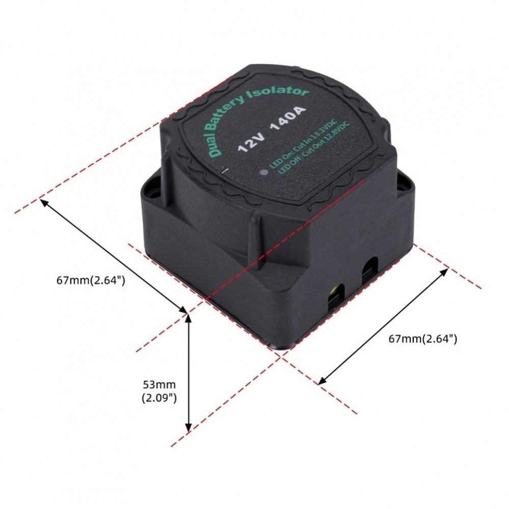 แบตเตอรี่ Isolator Voltage Cut-in 13.3V Voltage Cut-out 12.8V Surge Protection