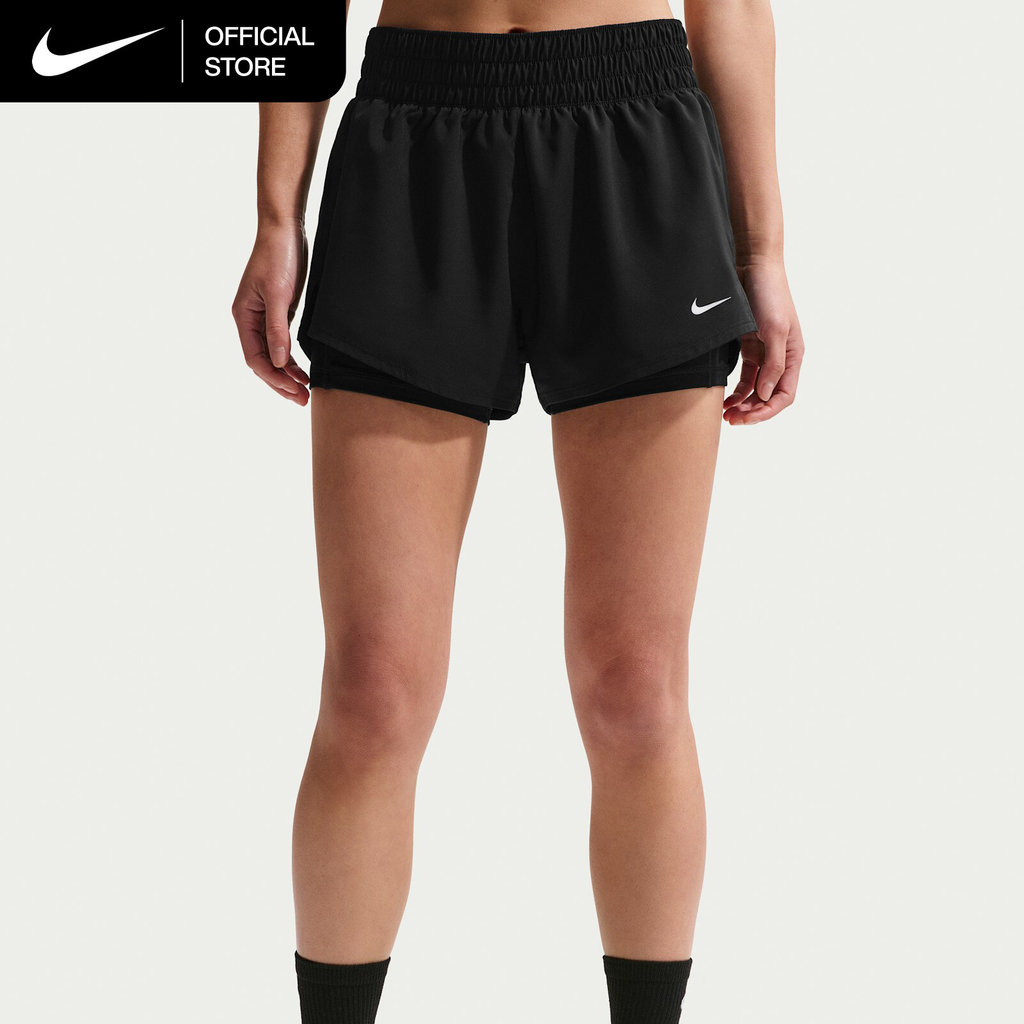 Nike Dri-FIT Women's One Mid-Rise 3" 2-in-1 Shorts - Black [DX6013-013]