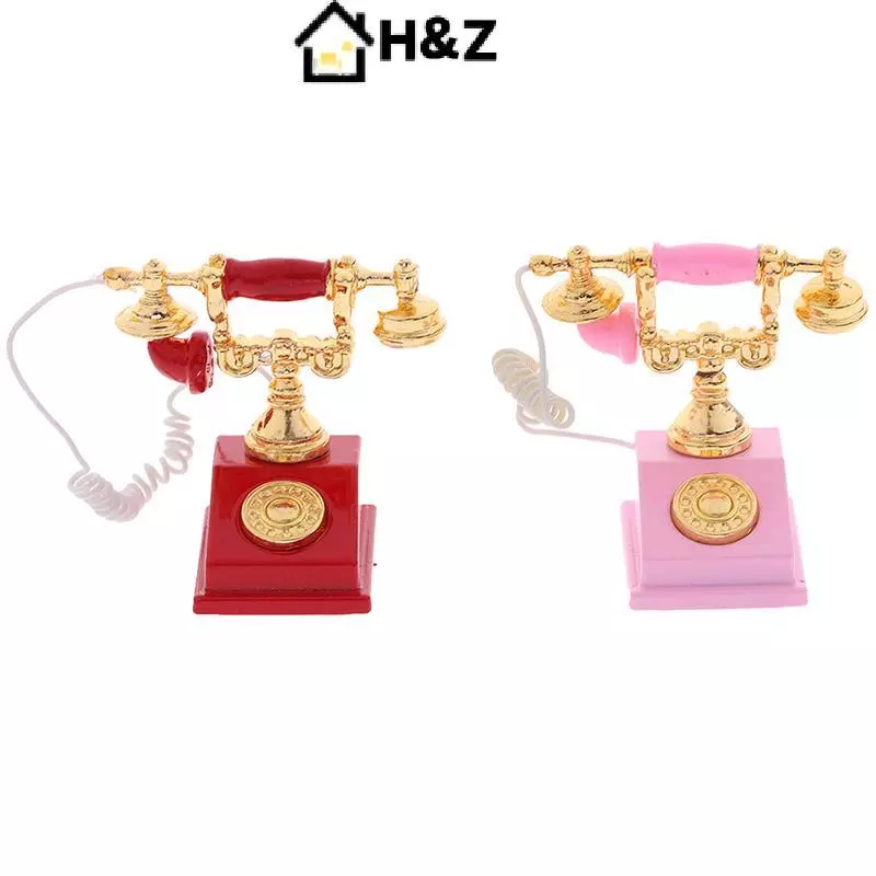 H & Z โทรศัพท์ย้อนยุคจิ๋ว 1:12 สำหรับตุ๊กตา thumbnail 8