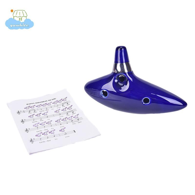 [LI] 12 หลุม Ocarina เซรามิค Alto C ของ Ocarina ขลุ่ย Blue Ocarina เครื่องดนตรี
 IE