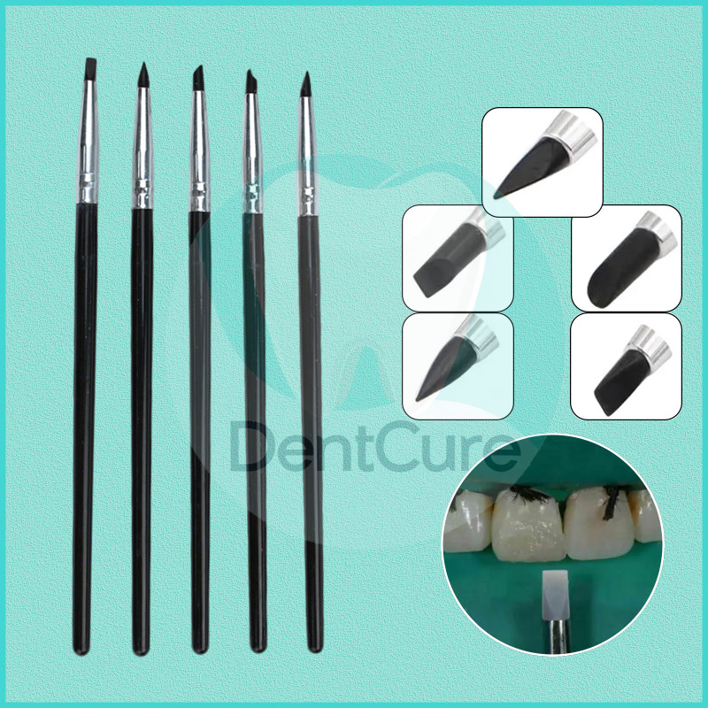 5 ชิ้น เซตปากกาคอมโพสิต (Composite Resin Pen) - ปลายซิลิโคน อ่อนนุ่ม สําหรบอดฟน ขนตอนการขนฟน
