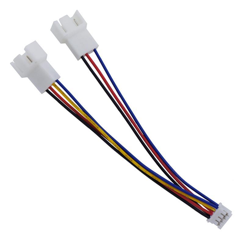 KILIG พัดลมสายไฟ 12 ซม.PH2.0 ขนาดเล็ก 4Pin ถึงคู่ 3Pin/4Pin PVC พัดลมสาย TH