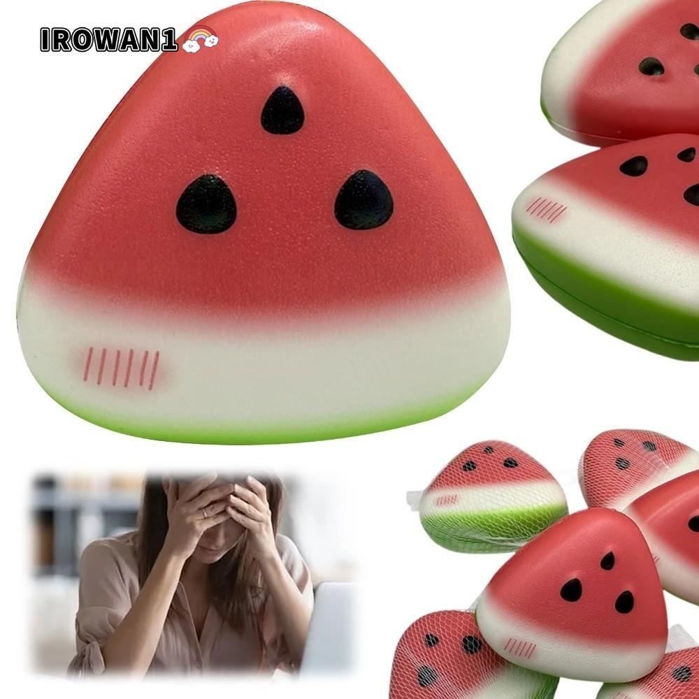 IRWAN1 Anti-stress Squeeze, Slow Rebound Squishy Texture Watermelon Stress Reliever​​, ของเล่นบรรเทาความวิตกกังวล​​ ของเล่นบีบอัดผิวนุ่มน้ําแข็ง ​​บรรเทาความเครียดสํานักงานและโรงเรียน​​