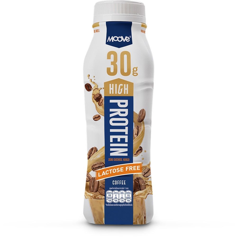 [สินค้าส่งด่วน] มูฟ นมโปรตีนสูงแลคโตสฟรี รสกาแฟ 310 มล. MOOVE HIGH PROTEIN MILK COFFEE 310 ML