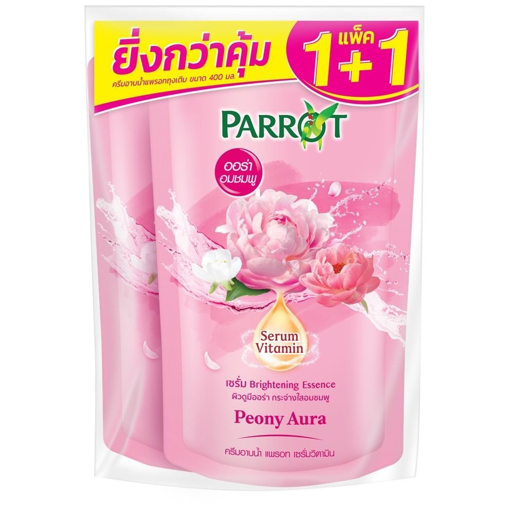 [สินค้าส่งด่วน] แพรอทสบู่เหลว ไฮยาลูรอนชมพู400มลX2 รีฟิล PARROT LIQUID HYALURON PEONY 400MLX2 REFILL