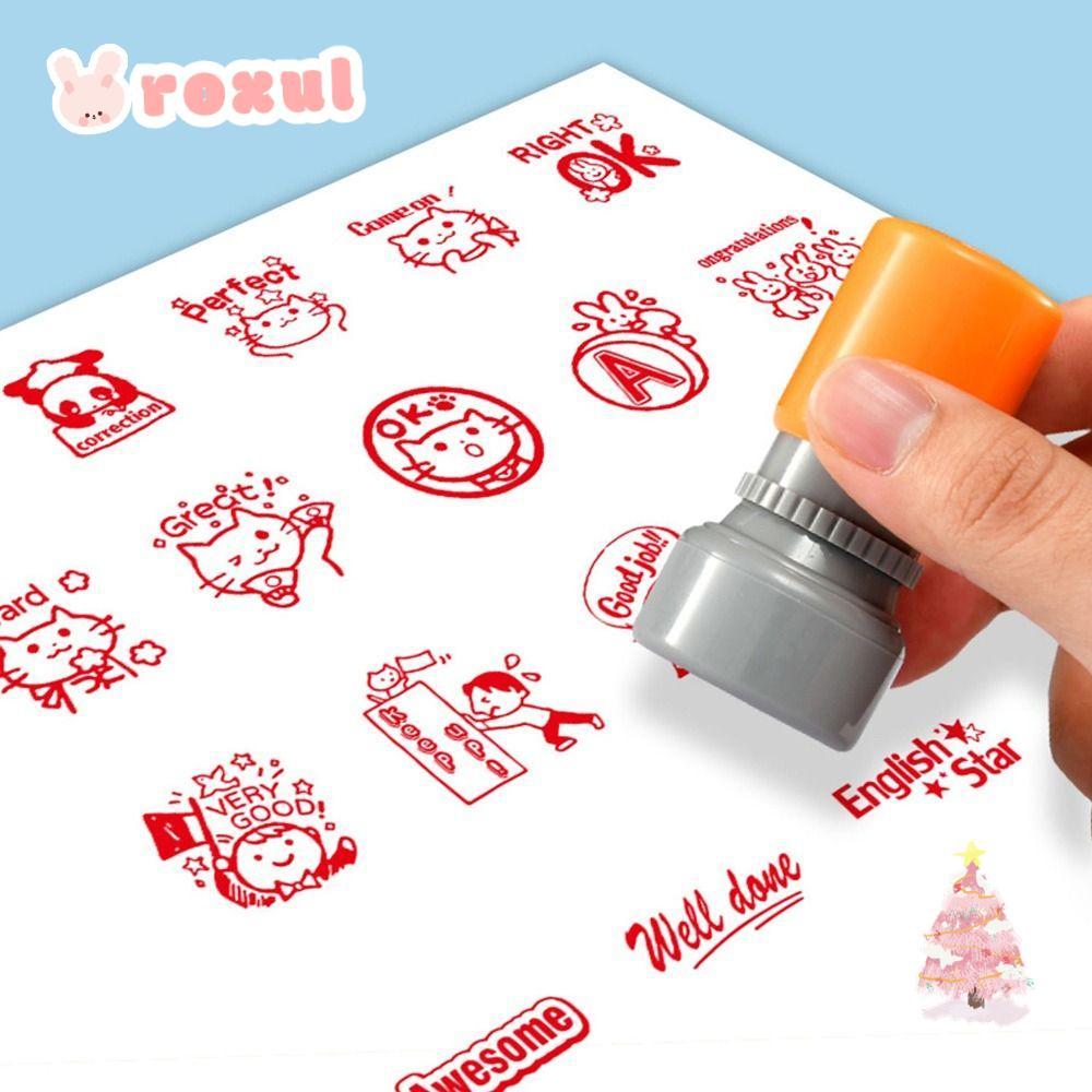 ROXUL ครู Encourage แสตมป์, สรรเสริญอิโมติคอน DIY Emoticons Seal, ทนทานอุปกรณ์ครู Scrapbooking Seal รางวัล