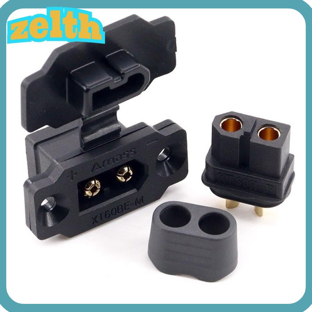 ZELTH XT60BE-MF Connector, สีดําสีเหลืองตะวันออกติดตั้ง XT60BE ปลั๊กชาย,พร้อมฝาครอบ Amass ปลั๊กสายไฟ