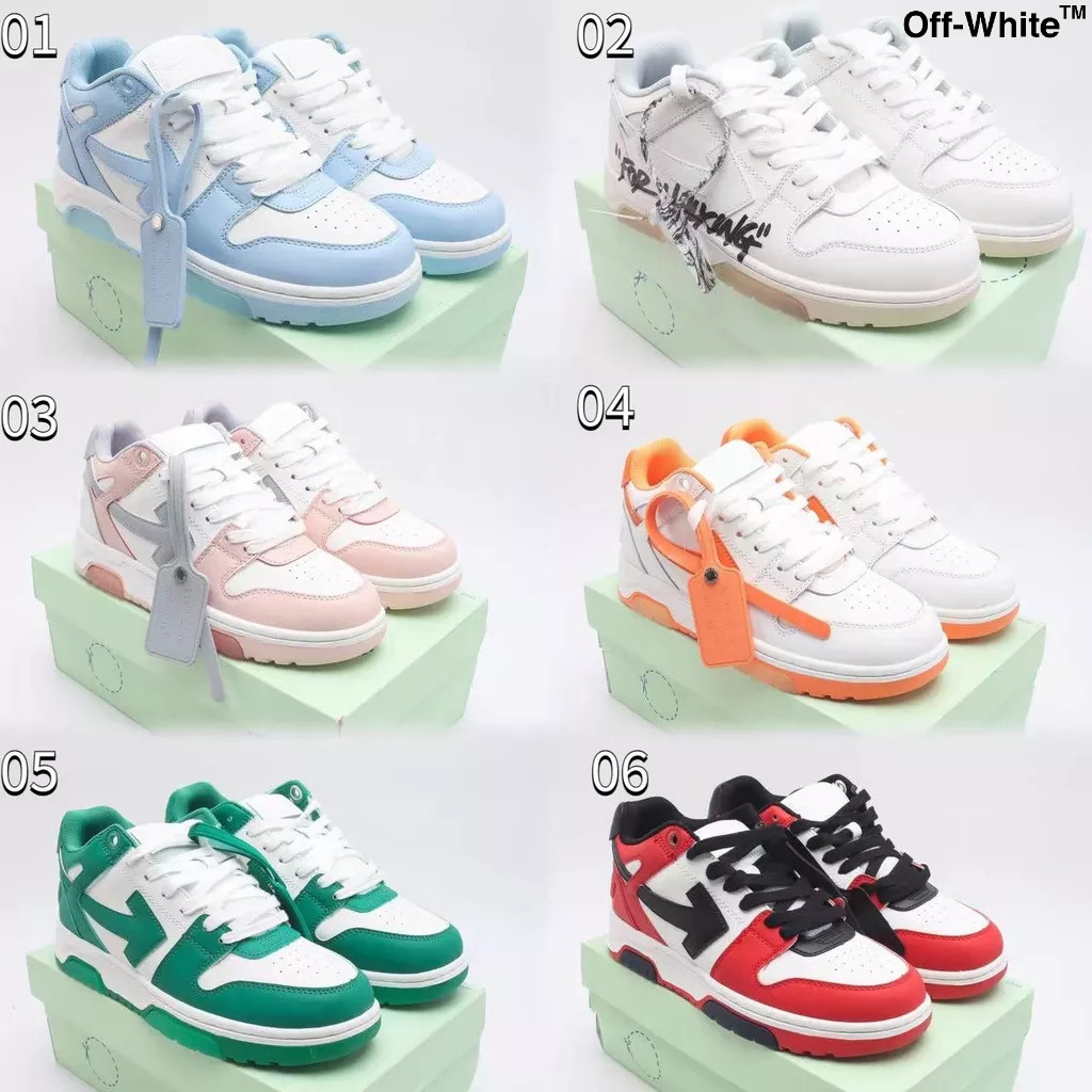 Fashion Luxury Design Off-White HandbagTM C/o Vilogil Abloh รองเท้าผ้าใบหนัง Off-Office OW joint "OO