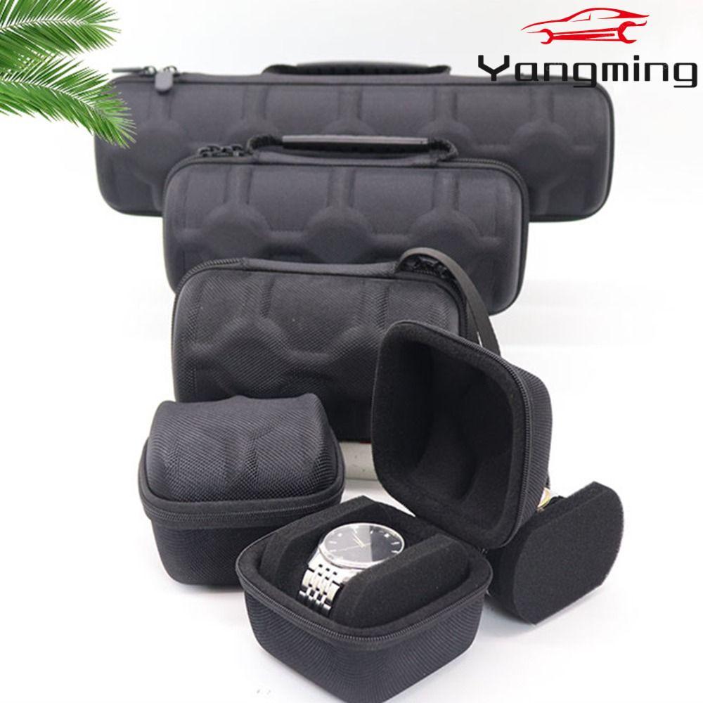 YANGMING กล่องนาฬิกา Organizer, 1/2/3/4/5Slots Hard EVA นาฬิกา, ทนทานกํามะหยี่เรียงรายกันกระแทก Drop-proof นาฬิกาผู้ถือจอแสดงผลใช้ในบ้าน