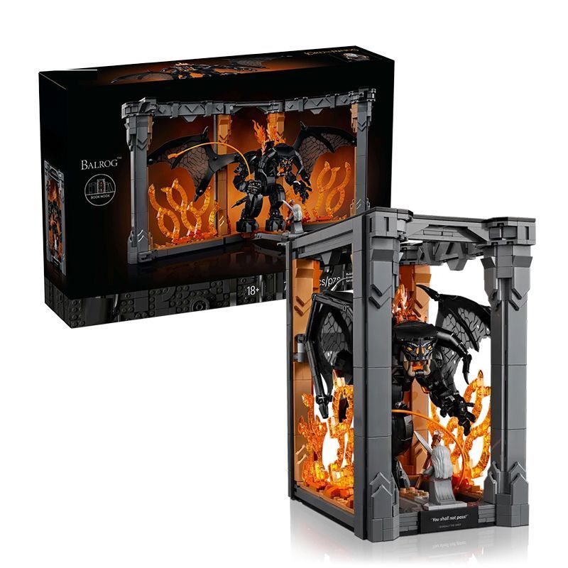 Building Block Series 10367 King of the Rings: Gandalf Battle of the Flame Bookshelf Assembly Model 