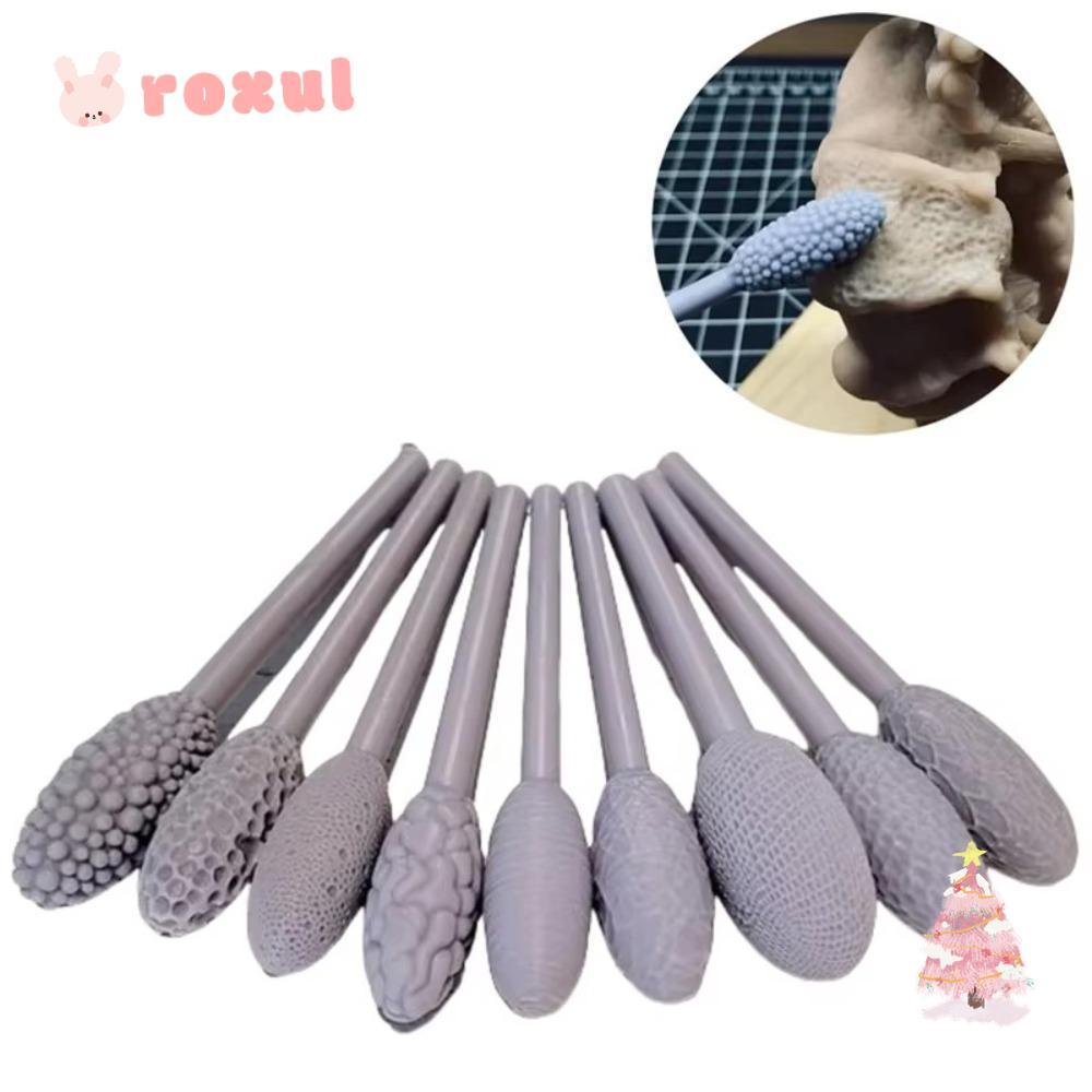 ROXUL Texture ชุดเครื่องมือสําหรับ Clay, Clay Art Hand Art Clay Modeling Roller, DIY Rolling Emboss 