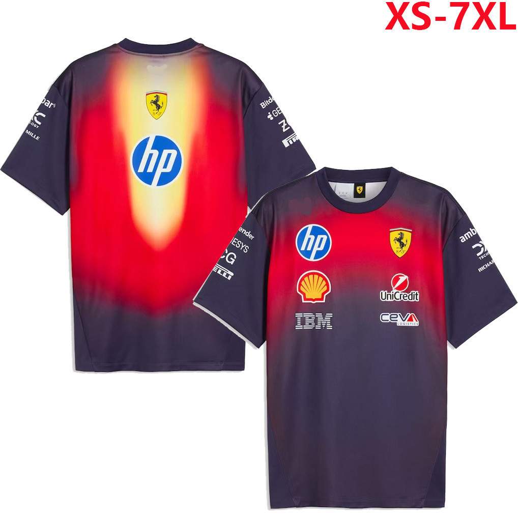 2026 ใหม่ F1 เสื้อยืดแขนสั้น Unisex + F1 Ferrari Racing Team Jersey