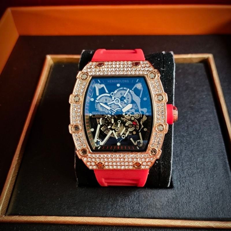 ขายร้อน Hollow Diamond-encrusted นาฬิกาผู้ชาย Barrel ประเภท High-End หล่อเยาวชนนักเรียนนาฬิกา Charli