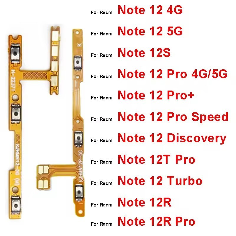 ปุ่มคอลัมน์พลังงาน Flex สําหรับ Redmi หมายเหตุ 12 Pro Plus 4G 5G 12S 12R 12T