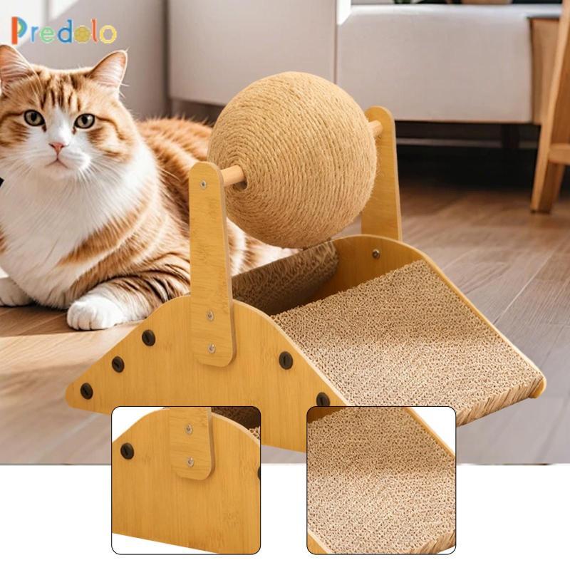 [zegpubc] Cat Scratcher Lounge Bed Woody Sisal Scratch Training Pad with Ball Furniture and Sofa Pro