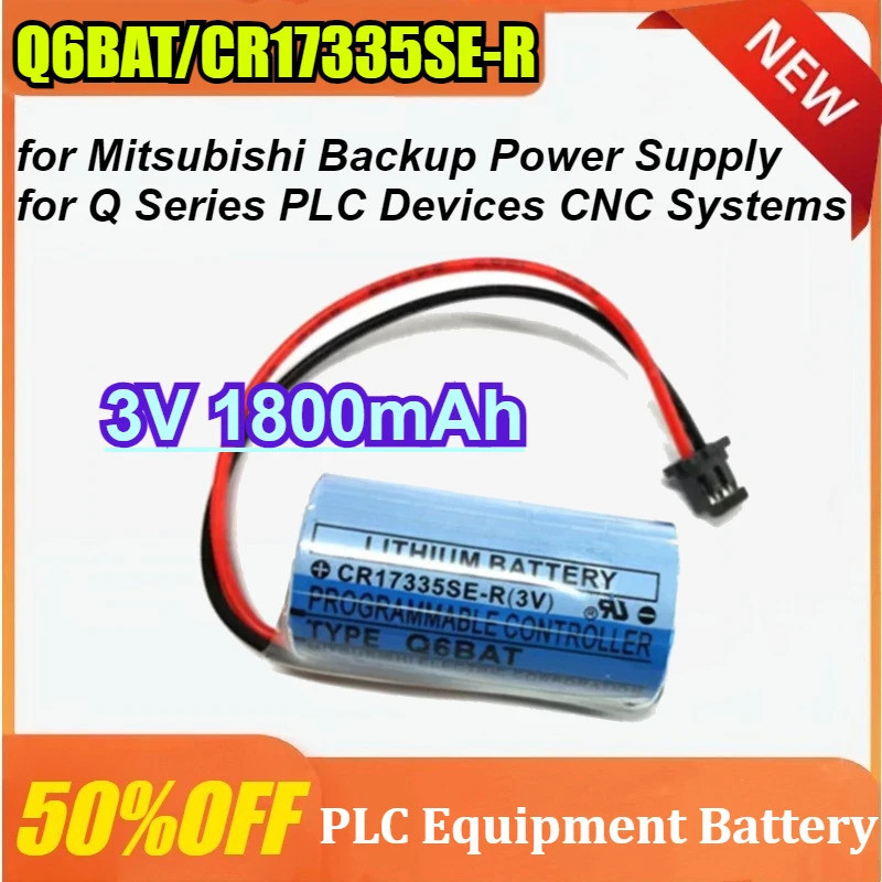 Q6BAT/CR17335SE-R สําหรับแหล่งจ่ายไฟสํารอง Mitsubishi สําหรับอุปกรณ์ Q Series PLC ระบบ CNC 3V แบตเตอ