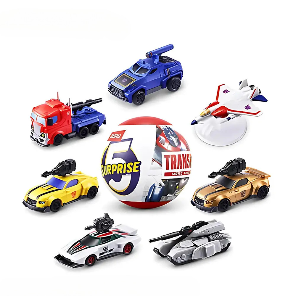 ZURU ห้าพับ Surprise Egg Transformers Surprise Egg หุ่นยนต์ของเล่นเด็กปริศนากล่องตาบอดรถรุ่น