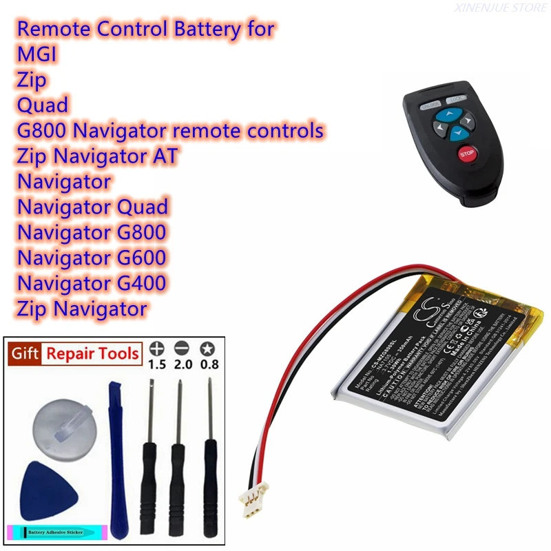CS แบตเตอรี่ 3.7V/350mAh NA7105 สําหรับ MGI Zip, Quad, G800 Navigator รีโมทคอนโทรล, AT, Quad, G600, 