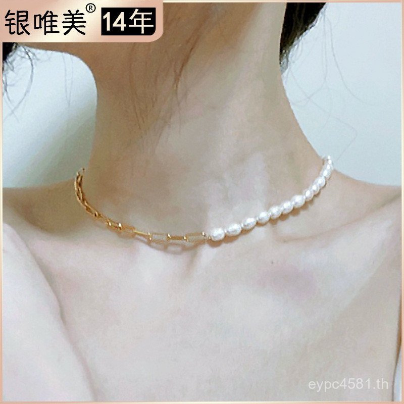 ตัวอักษร 925 Light Niche Chain Retro Luxury เย็บ o Xiaomi Clavicle ธรรมชาติ Simple สุทธิสร้อยคอสร้อย