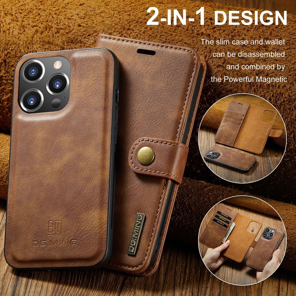 เคสหนังแยกแม่เหล็กที่แข็งแกร่งเหมาะสําหรับ iPhone13/12/11/X/XS/XR/8/7/6/ES กระเป๋าสตางค์สองในหนึ่งเด