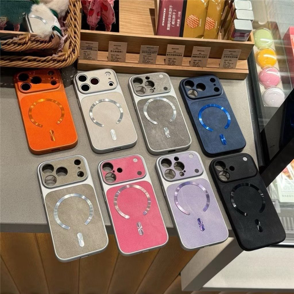 เคสโทรศัพท์แม่เหล็ก for iPhone 17 15 16 13 12 11 Pro Max 13promax 17promax 15promax เคส เนื้อสัมผัสลิ้นจี่ เคสทรศัพท์