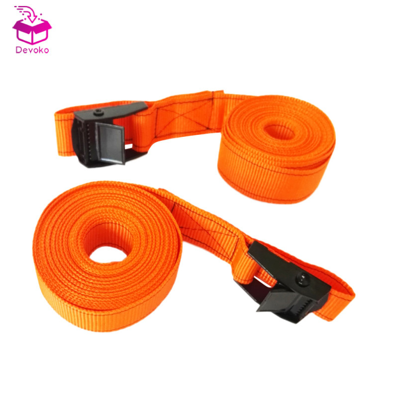 [chiwanji2mf] 2PCS 25mm x 5m Kayak Surfboard Roof Rack Tie Down Straps w/ Metal Cam Buckle