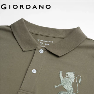 GIORDANO เสื้อโปโลผู้ชาย Men's Slim 3D Lion Polo 01016222