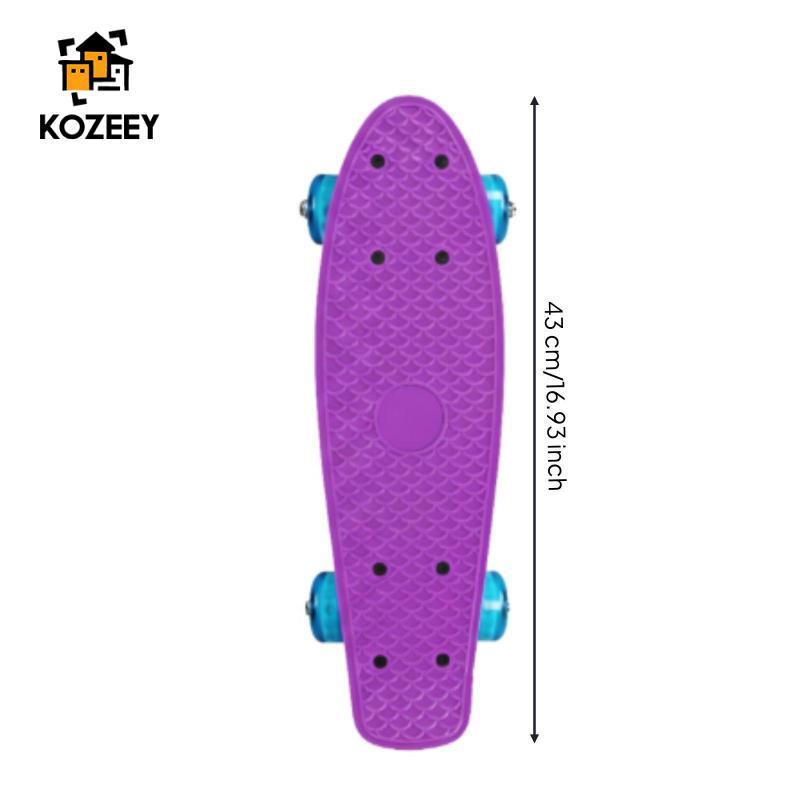 [KOZEEY] ผู้เริ่มต้นเด็กสเก็ตบอร์ด Mini Cruiser Board ของเล่น PP ที่ทนทานสําหรับเล่นสวนและขี่กลางแจ้