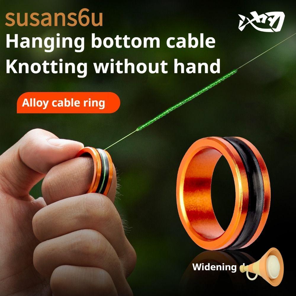 SUSAN อุปกรณ์ดึงสายเบ็ดโลหะผสมกันลื่น ป้องกันมือ สำหรับตกปลากลางแจ้ง ทนทาน พกพาสะดวก