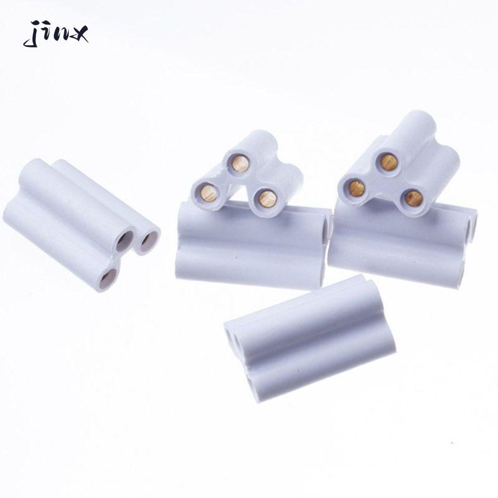 YUJINYU 100/50/30/20/10 ชิ้น 3 หลุม Hard Joint Connector, Double End Splice T5 T8 Bracket Light Conn