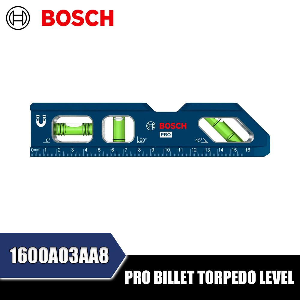 Bosch 1600A03AA8/1600A03AA9 Magnetic Torped Level Aluminium Spirit Level 180/200mm