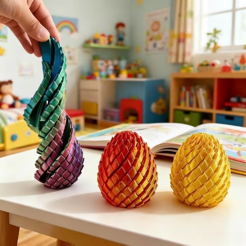 3D การพิมพ์ Decompression ไข่มังกรของเล่นเด็กปริศนา Transfor