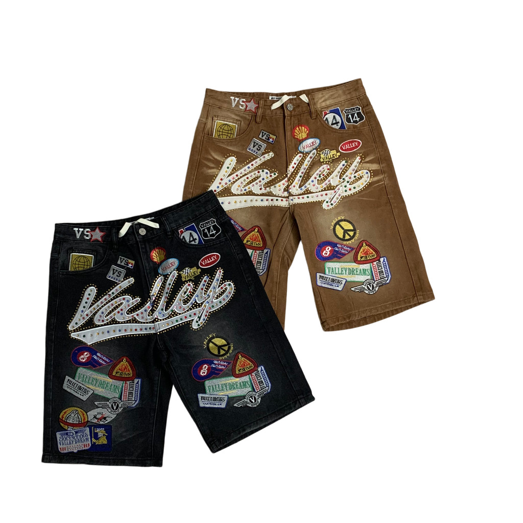 Vale 牛仔Valley Dreams Stitch diamonds pump 水 Wash 仔 Short