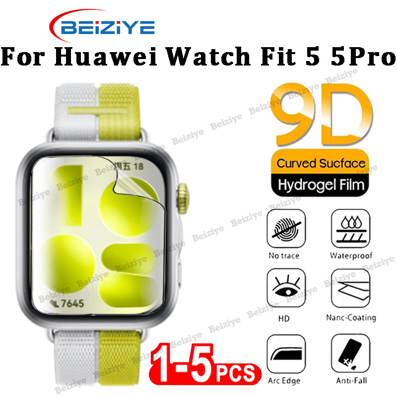 ฟิล์มกันรอยหน้าจอแบบนุ่มสําหรับนาฬิกา Huawei Fit 5 ตัวป้องกันหน้าจอสําหรับ Huawei Watch Fit 5 Pro อุปกรณ์เสริมสมาร์ทวอทช์