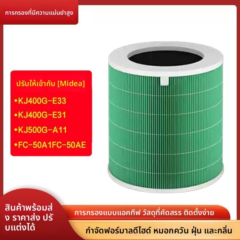 ไส้กรองเครื่องฟอกอากาศ Midea KJ400G-E33/E31 KJ500G-A11 DC-50A1