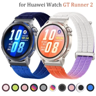 18/22 มม.ไนลอนถักกีฬาสายรัดระบายอากาศสําหรับนาฬิกา Huawei GT Runner 2 สายรัดข้อมือสําหรับนาฬิกา Huawei GT6 pro/6/5/4 46 มม.41 มม.สายรัดข้อมือ
